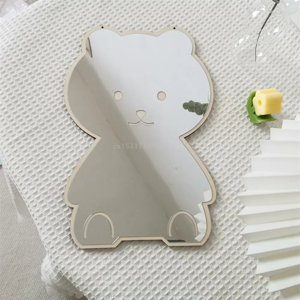 Kids Room Cute Bear Rabbit Shape Acrylic Mirror Baby Photo Props Nordic Home Nursery Decor